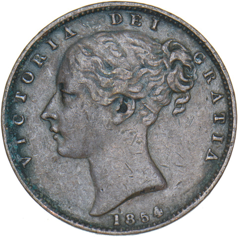 1854 Farthing - Victoria British Copper Coin