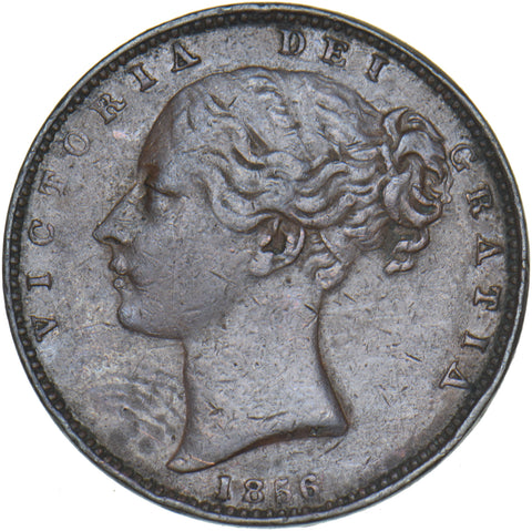 1856 Farthing - Victoria British Copper Coin - Nice