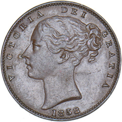 1858 Farthing - Victoria British Copper Coin - Nice