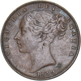 1859 Farthing - Victoria British Copper Coin