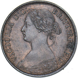 1860 Farthing - Victoria British Bronze Coin - Very Nice