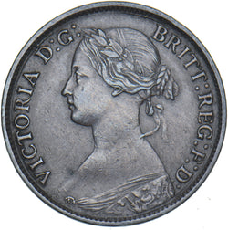 1863 Farthing - Victoria British Bronze Coin - Nice