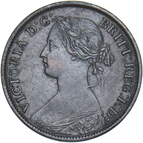 1863 Farthing - Victoria British Bronze Coin - Nice