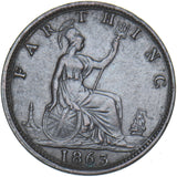 1863 Farthing - Victoria British Bronze Coin - Nice