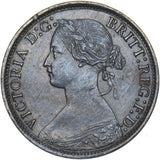 1866 Farthing - Victoria British Bronze Coin - Very Nice