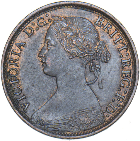 1867 Farthing - Victoria British Bronze Coin - Very Nice