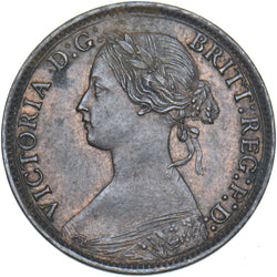 1869 Farthing - Victoria British Bronze Coin - Very Nice