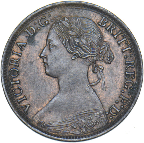 1869 Farthing - Victoria British Bronze Coin - Very Nice