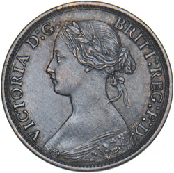 1869 Farthing - Victoria British Bronze Coin - Very Nice