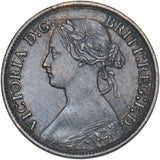 1869 Farthing - Victoria British Bronze Coin - Very Nice