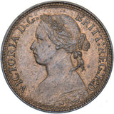 1875 H Farthing - Victoria British Bronze Coin - Very Nice
