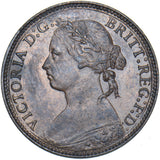 1876 H Farthing - Victoria British Bronze Coin - Very Nice
