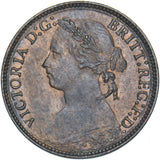 1876 H Farthing - Victoria British Bronze Coin - Very Nice