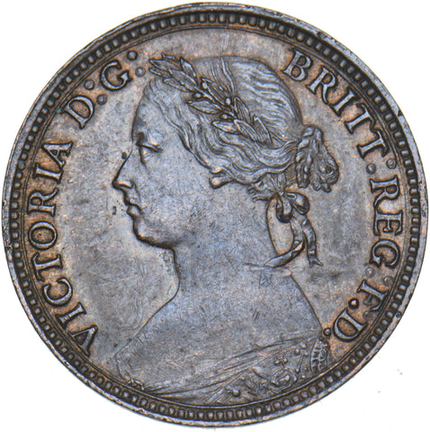 1878 Farthing - Victoria British Bronze Coin - Very Nice