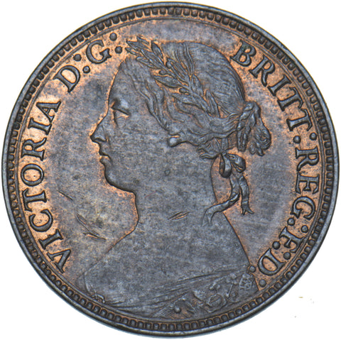 1879 Farthing - Victoria British Bronze Coin - Very Nice
