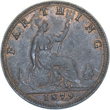 1879 Farthing - Victoria British Bronze Coin - Very Nice