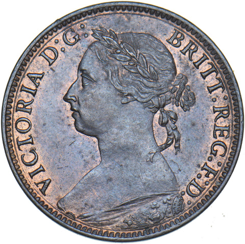 1886 Farthing - Victoria British Bronze Coin - Very Nice