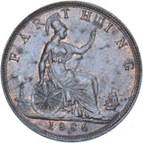 1886 Farthing - Victoria British Bronze Coin - Very Nice