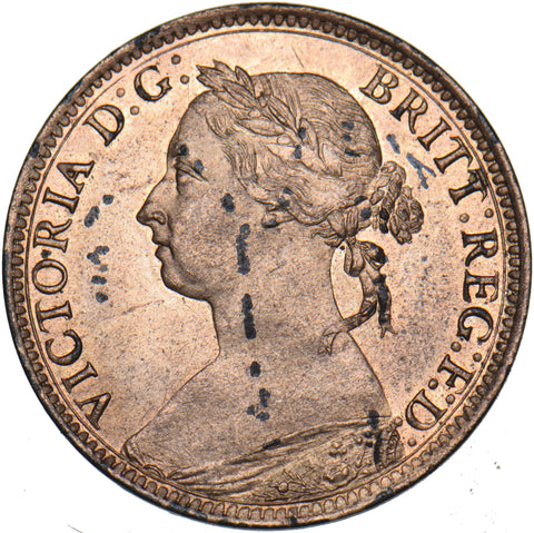 1888 Farthing - Victoria British Bronze Coin - Superb