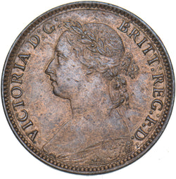 1890 Farthing - Victoria British Bronze Coin - Very Nice