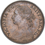 1890 Farthing - Victoria British Bronze Coin - Very Nice