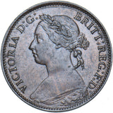 1895 Farthing (Bun Head) - Victoria British Bronze Coin - Very Nice