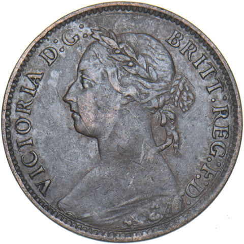 1895 Farthing (Bun Head) - Victoria British Bronze Coin - Nice