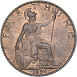 1896 Farthing - Victoria British Bronze Coin - Superb