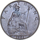 1901 Farthing - Victoria British Bronze Coin - Superb