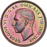 1937 Proof Farthing - George VI British Bronze Coin - Superb