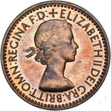 1953 Proof Farthing (F662A 2+A) - Elizabeth II British Bronze Coin - Superb