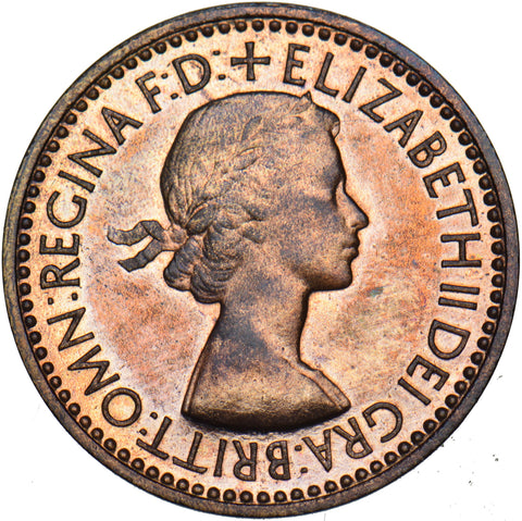 1953 Proof Farthing (F662A 2+A) - Elizabeth II British Bronze Coin - Superb