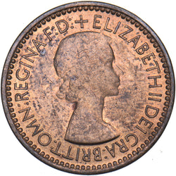 1953 Farthing (F661 1+B) - Elizabeth II British Bronze Coin - Very Nice