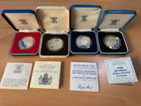 1977 - 1990 Silver Proof Crowns Lot (4 Coins) - British Coins