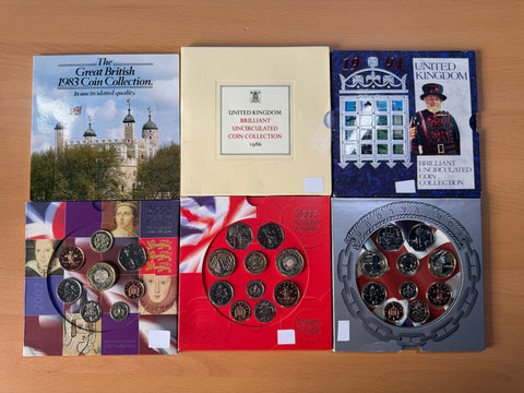 1983 - 2006 Mint Uncirculated Coin Sets (6 Sets) - British Coins