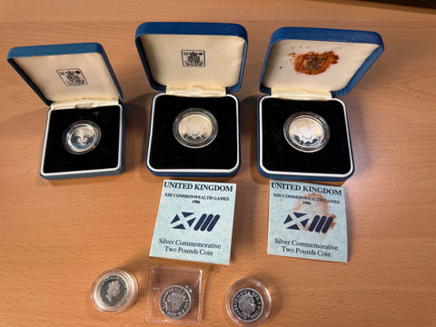 1985 - 2006 Silver Proof £1 and £2 Coins Lot (6 Coins) - British Coins