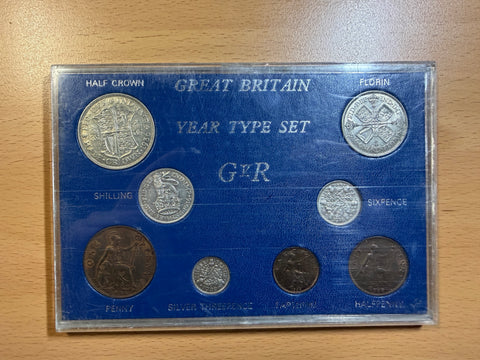1936 British Year Type Set Halfcrown to Farthing - George V British Coins