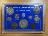 1923 - 1936 George V Type Set of Coins - Crown to Farthing