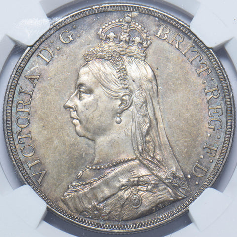 1887 Crown (NGC MS 64) - Victoria British Silver Coin - Superb