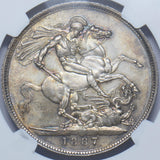 1887 Crown (NGC MS 64) - Victoria British Silver Coin - Superb
