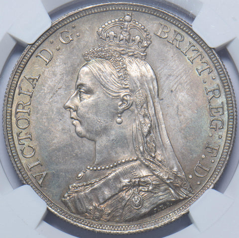 1887 Crown (NGC MS 62) - Victoria British Silver Coin - Superb
