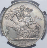 1887 Crown (NGC MS 62) - Victoria British Silver Coin - Superb