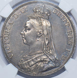 1889 Crown (NGC AU 53) - Victoria British Silver Coin - Very Nice