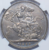 1889 Crown (NGC AU 53) - Victoria British Silver Coin - Very Nice