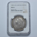 1895 LIX Crown (NGC MS 61) - Victoria British Silver Coin - Superb
