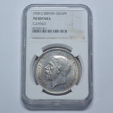 1928 Wreath Crown (NGC AU Details) - George V British Silver Coin - Very Nice