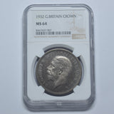 1932 Wreath Crown (NGC MS 64) - George V British Silver Coin - Superb