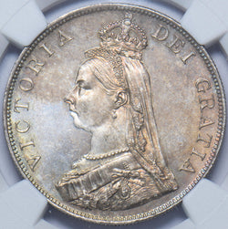 1887 Double Florin (NGC MS 64) - Victoria British Silver Coin - Superb