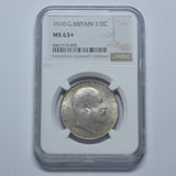 1910 Halfcrown (NGC MS 63+) - Edward VII British Silver Coin - Superb