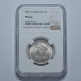 1901 Florin (NGC MS 61) - Victoria British Silver Coin - Superb
